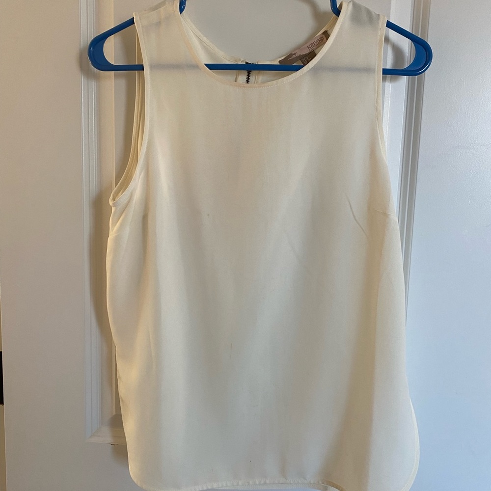 Beige Flowy Tank Top